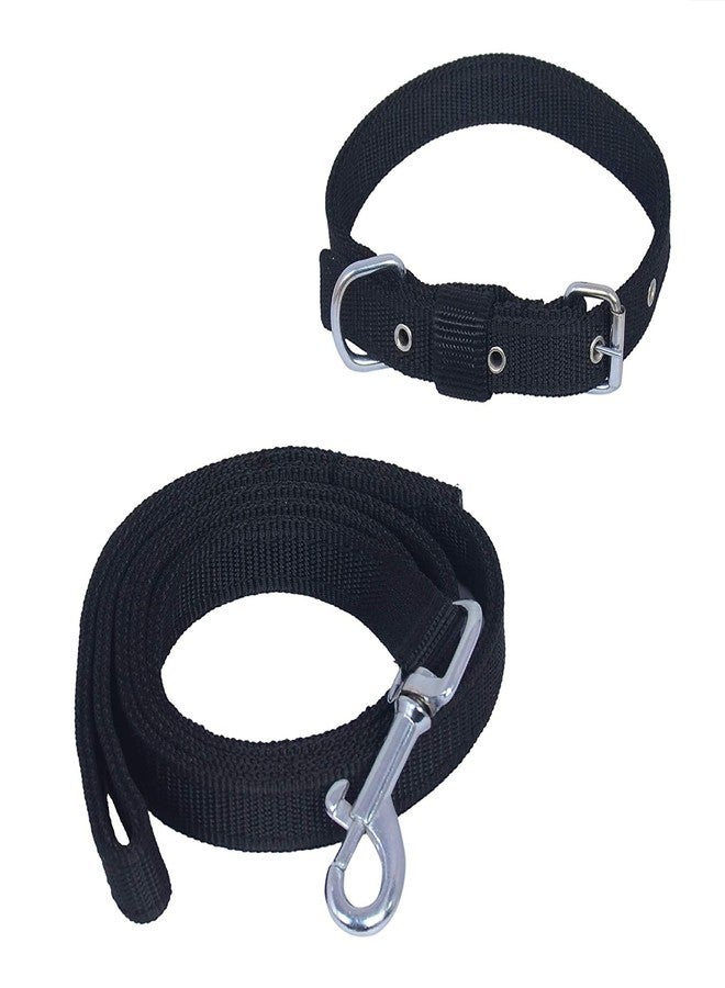 Libra Dog Neck Collar Belt | Adjustable Harness with Heavy Duty Rope Leash Set | Waterproof Chest Belt with Soft Padded Handle (1.5M-2M, Black) - Image 1